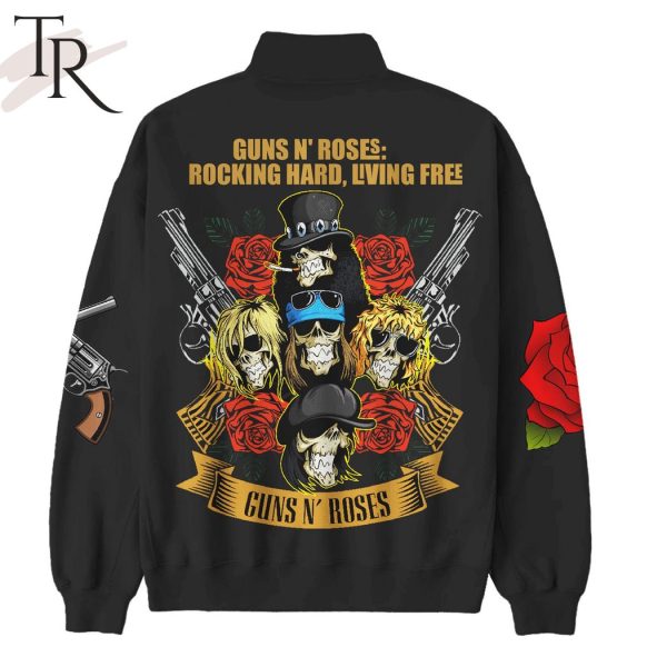 Guns N’ Roses Rocking Hard, Living Free Half Zip Sweatshirt