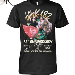 Blink-182 32nd Anniversary 1992 – 2024 Thank You For The Memories T-Shirt