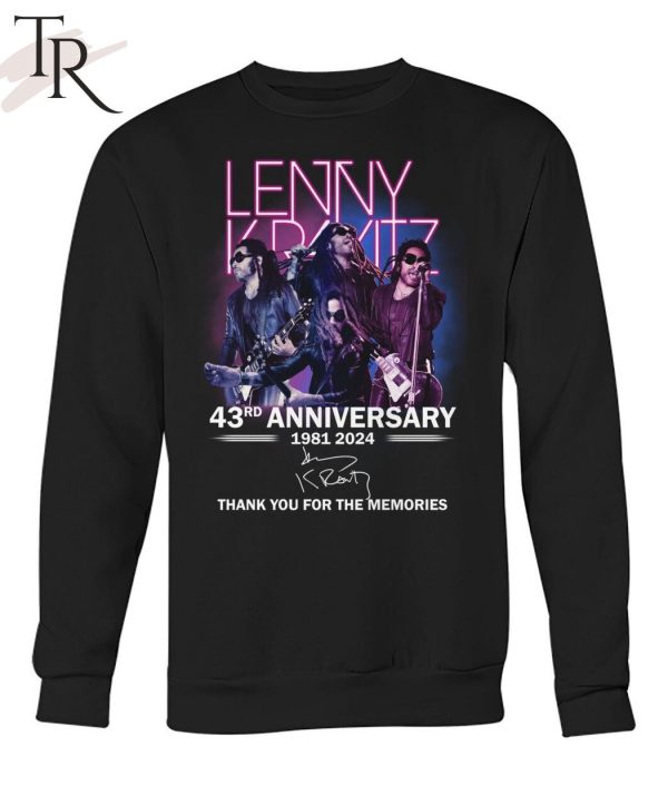 Lenny Kravitz 43rd Anniverasry 1981 – 2024 Thank You For The Memories T-Shirt