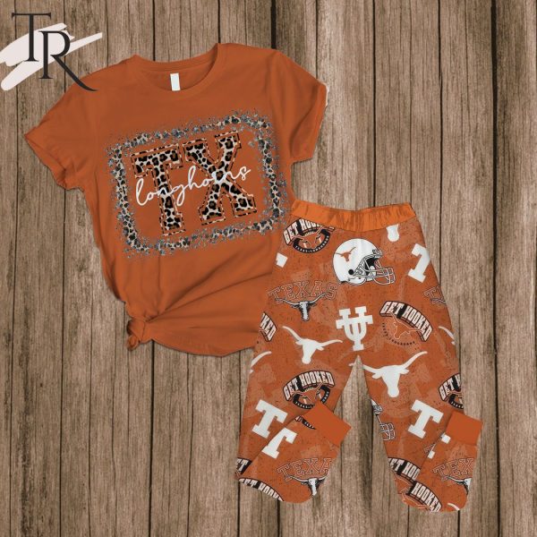 NCAA Texas Longhorns Get Hooked Pajamas Set