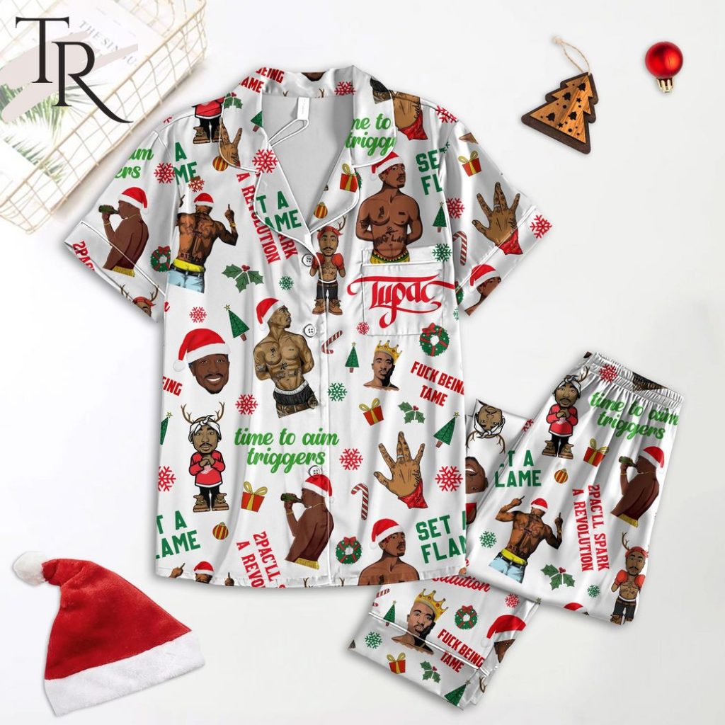 Tupc Pyjamas Tupac Time To Aim Triggers Pajamas Set - Torunstyle
