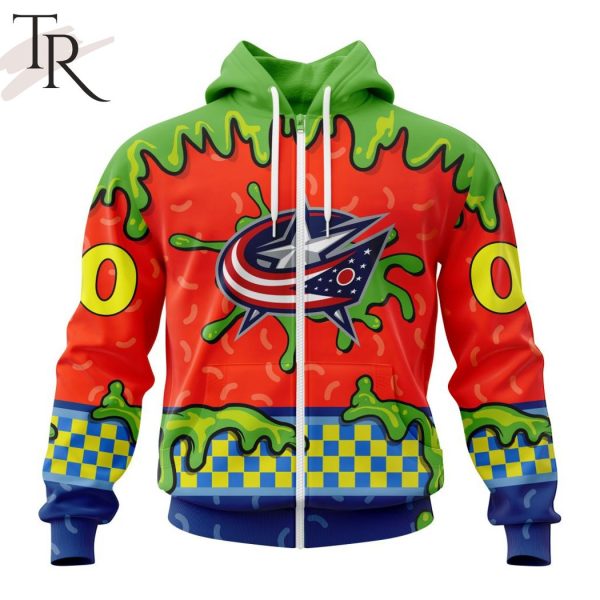 NHL Columbus Blue Jackets Special Nickelodeon Design Hoodie