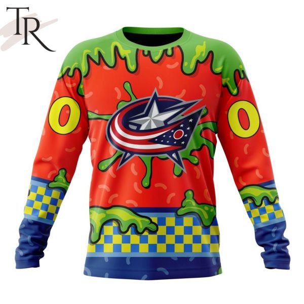 NHL Columbus Blue Jackets Special Nickelodeon Design Hoodie