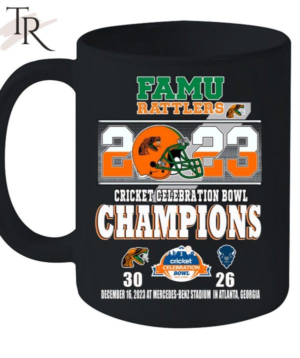 Famu Rattlers 2023 Cricket Celebration Bowl Champions Florida A&M 30 – 26 Howard Bison December 16, 2023 AT Mercedes-Benz Stadium In Atlanta, Georgia T-Shirt