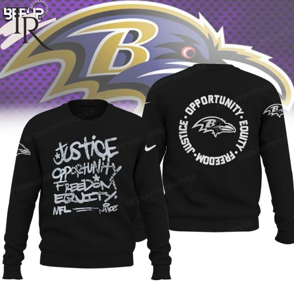 NFL Baltimore Ravens Justice Opportunity Equity Freedom Hoodie