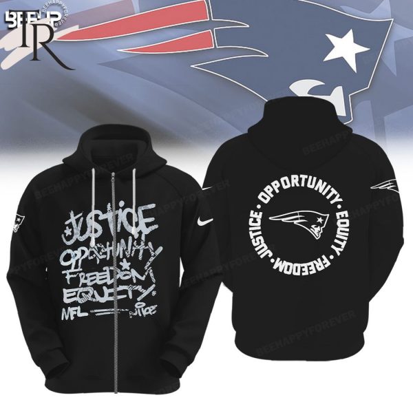 NFL New England Patriots Justice Opportunity Equity Freedom Hoodie