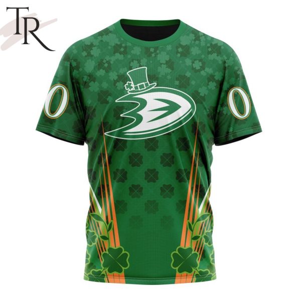 Personalized NHL Anaheim Ducks Full Green Design For St. Patrick’s Day Hoodie