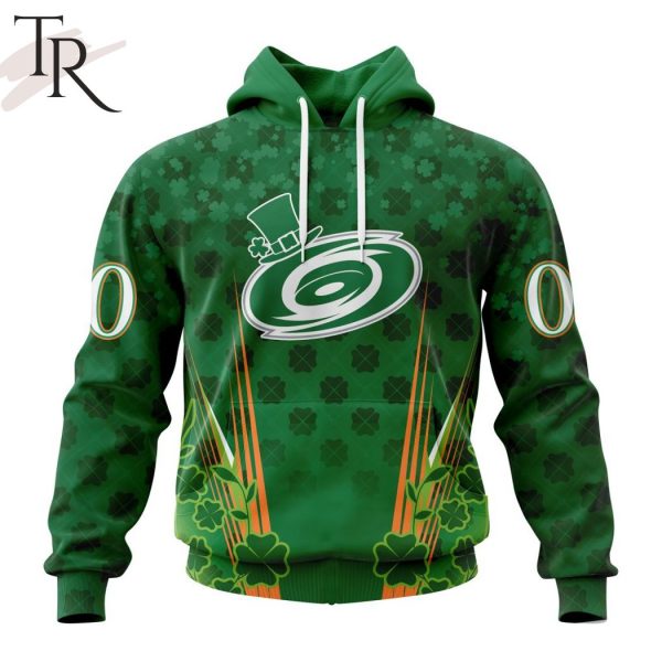 Personalized NHL Carolina Hurricanes Full Green Design For St. Patrick’s Day Hoodie