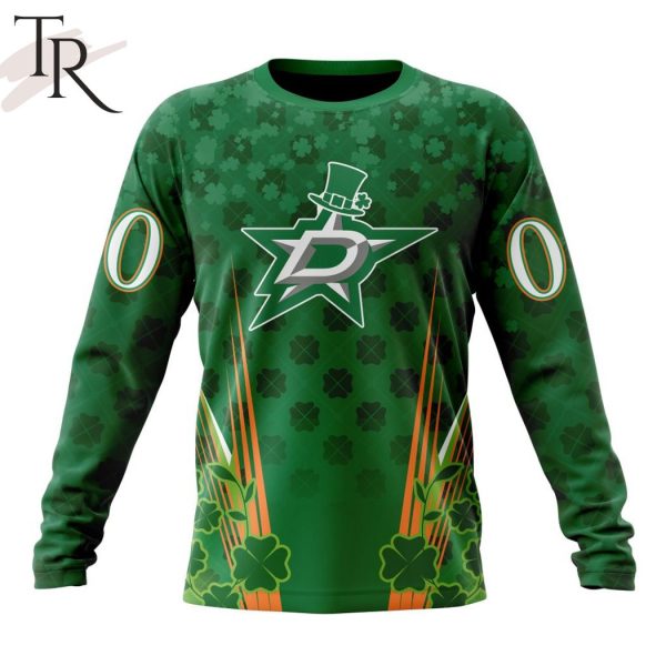 Personalized NHL Dallas Stars Full Green Design For St. Patrick’s Day Hoodie