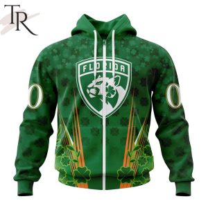 Personalized NHL Florida Panthers Full Green Design For St. Patrick’s Day Hoodie