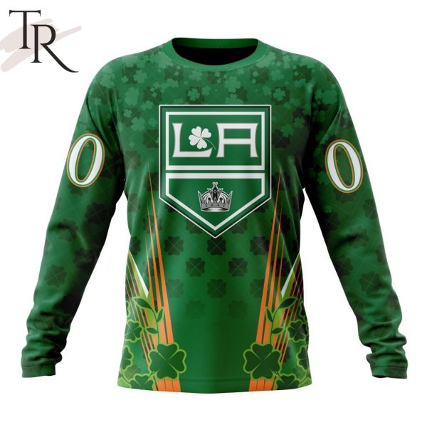 Personalized NHL Los Angeles Kings Full Green Design For St. Patrick’s Day Hoodie