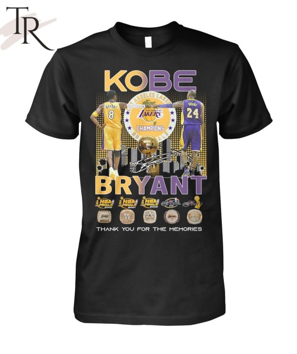 Los Angeles Lakers Champions NBA Finals Kobe Bryant Thank You For The Memories T-Shirt