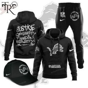 NFL Detroit Lions Inspire Change Justice Opportunity Equity Freedom Hoodie, Longpants, Cap