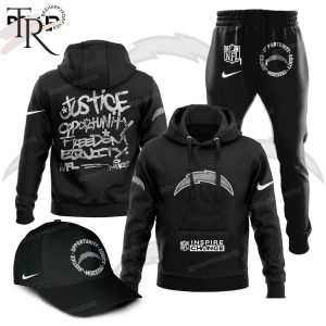 NFL Los Angeles Chargers Inspire Change Justice Opportunity Equity Freedom Hoodie, Longpants, Cap