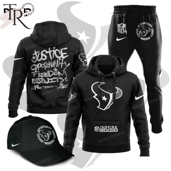 NFL Houston Texans Inspire Change Justice Opportunity Equity Freedom Hoodie, Longpants, Cap