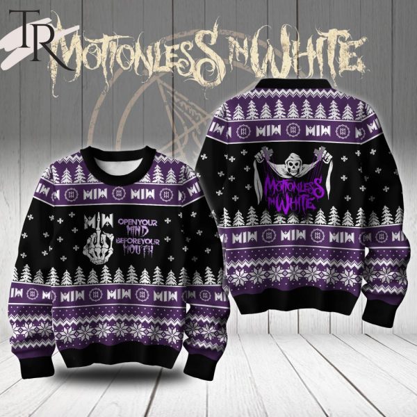 Open Your Mind Before You Mouth Motionles In White Ugly Sweater
