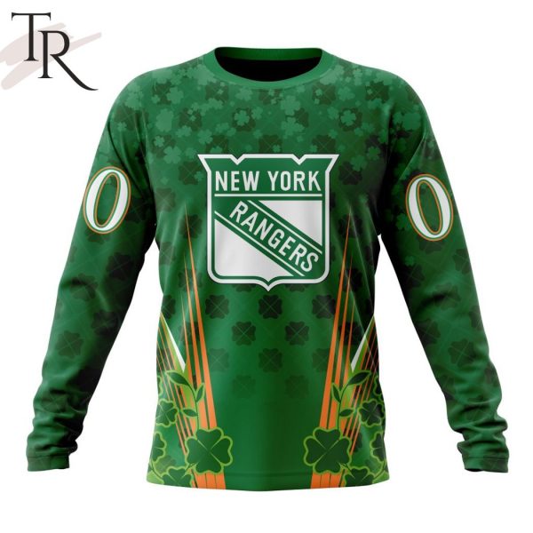 Personalized NHL New York Rangers Full Green Design For St. Patrick’s Day Hoodie
