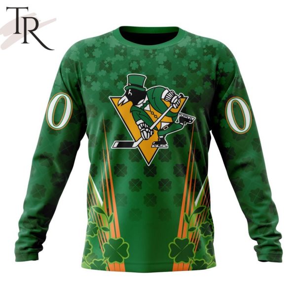 Personalized NHL Pittsburgh Penguins Full Green Design For St. Patrick’s Day Hoodie