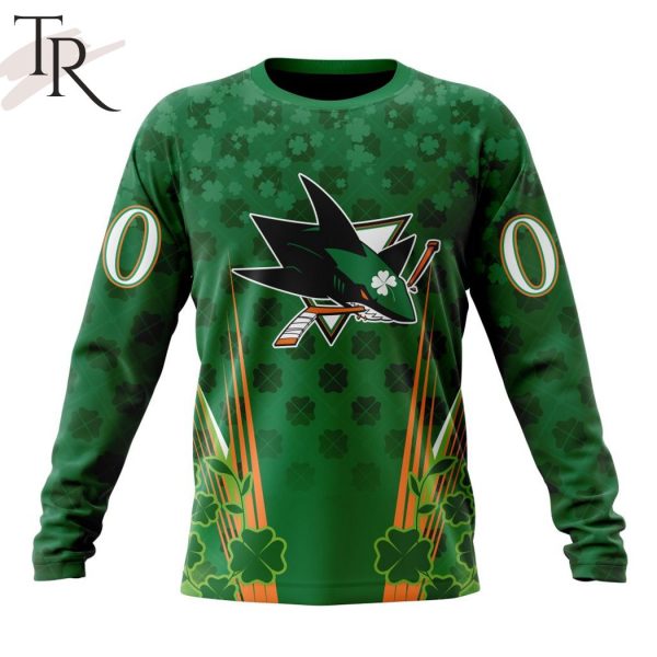 Personalized NHL San Jose Sharks Full Green Design For St. Patrick’s Day Hoodie
