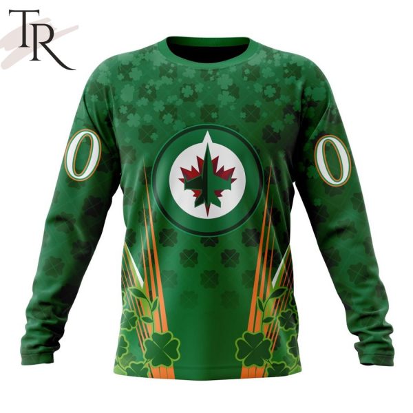 Personalized NHL Winnipeg Jets Full Green Design For St. Patrick’s Day Hoodie