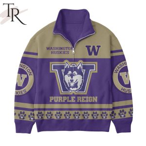 Washington Huskies Purple Reign Real Dawgs Wear Purple Half Zip Sweatshirt