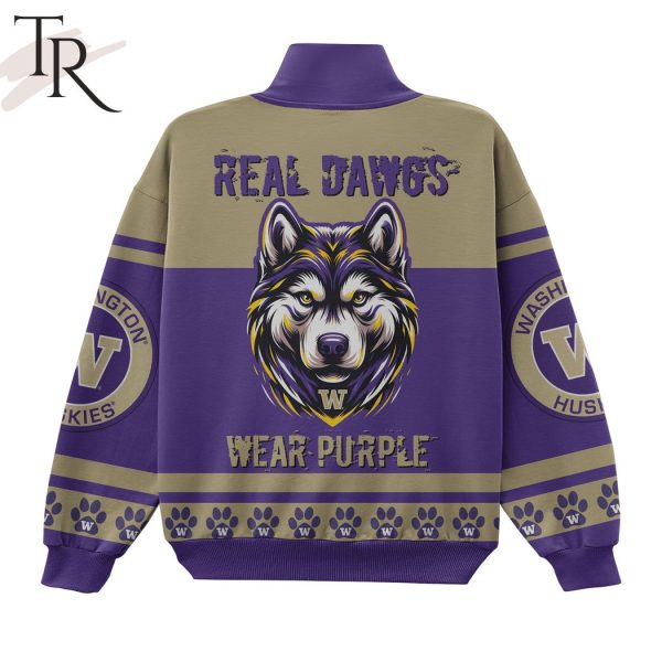 Washington Huskies Purple Reign Real Dawgs Wear Purple Half Zip Sweatshirt