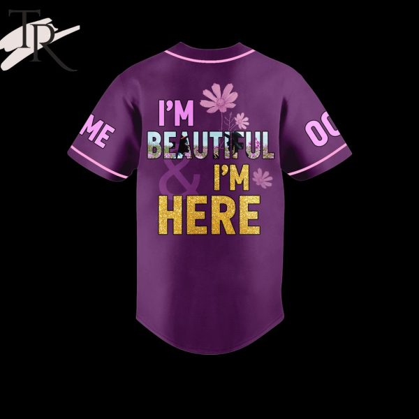 Personalized The Color Purple I’m Beautiful I’m Here Baseball Jersey