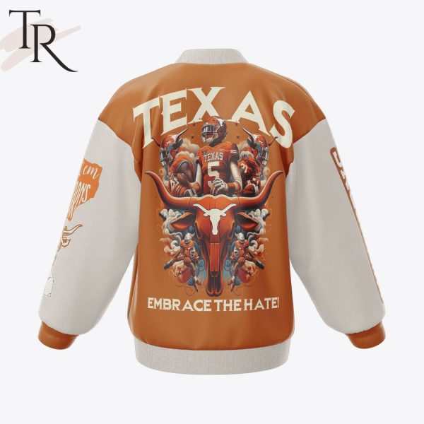 Custom Name Texas Longhorns Embrace The Hate Baseball Jersey