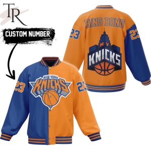 Custom Number New York Knicks Bing Bong Baseball Jacket