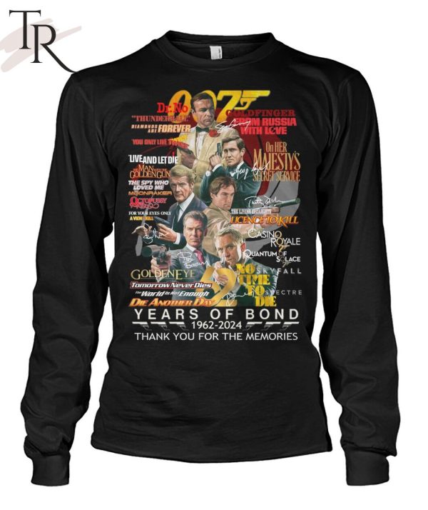 007 Years Of Bond 1962 – 2024 Thank You For The Memories T-Shirt