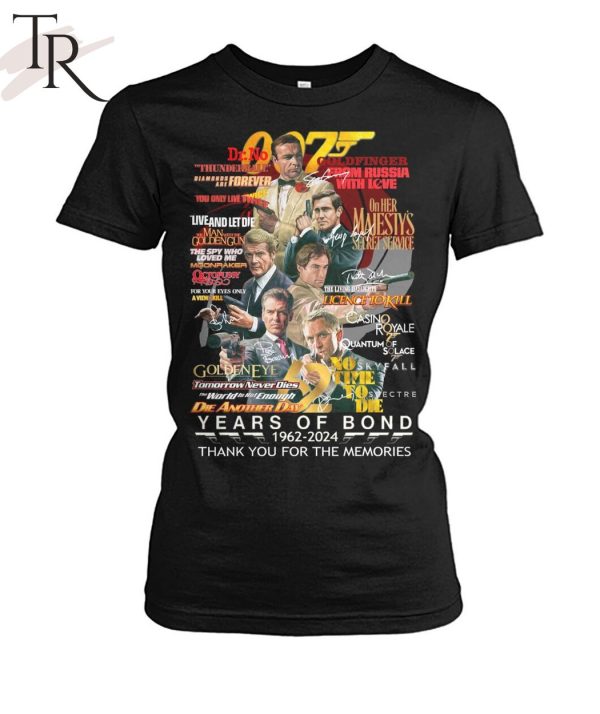 007 Years Of Bond 1962 – 2024 Thank You For The Memories T-Shirt