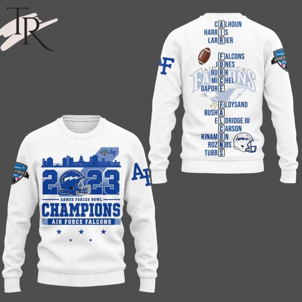 2023 Armed Forces Bowl Champions Air Force Falcons 3D Shirt – White