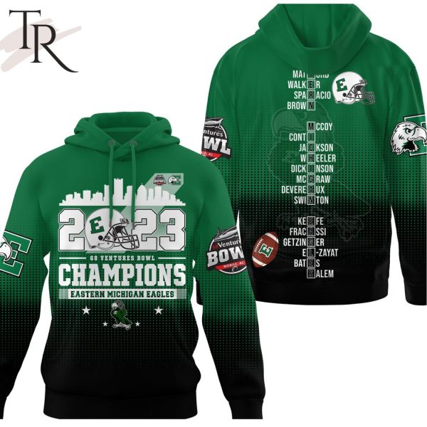 2023 Go Ventures Bowl Champions Eastern Michigan Eagles 3D Shirt