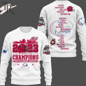 2023 Go Ventures Bowl Champions South Alabama Jaguars 3D Shirt – White
