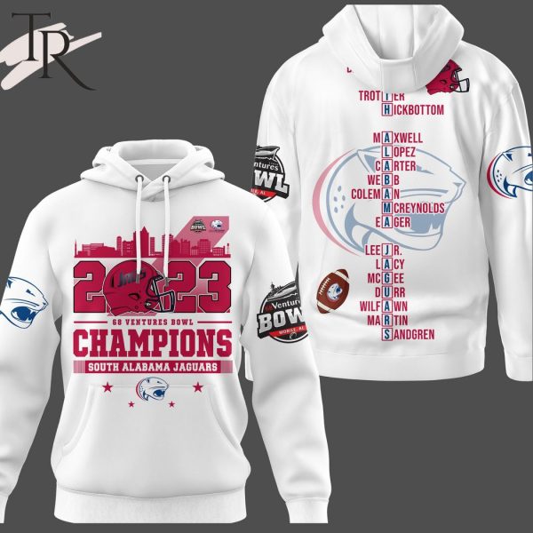 2023 Go Ventures Bowl Champions South Alabama Jaguars 3D Shirt – White