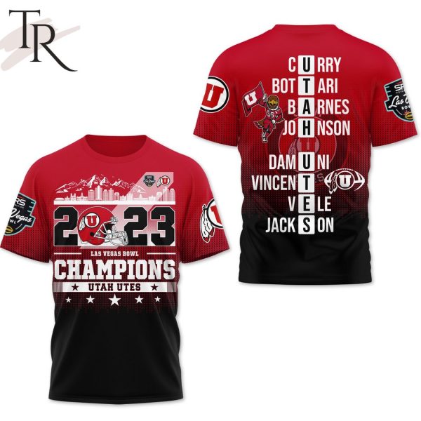 2023 Las Vegas Bowl Champions Utah Utes 3D Shirt