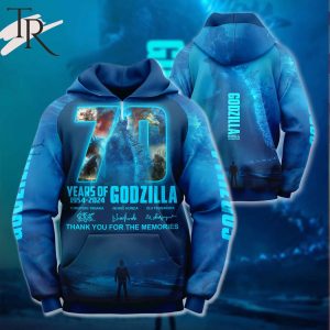 70 Years Of 1954 – 2024 Godzilla Thank You For The Memories 3D Unisex Hoodie