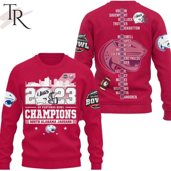 2023 Go Ventures Bowl Champions South Alabama Jaguars 3D Shirt – Red