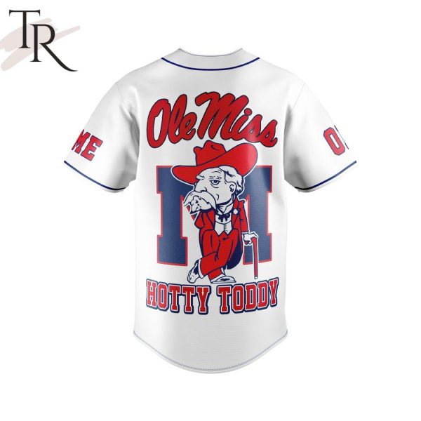 Personalized Ole Miss Chick-Fil-A Peach Bowl Atlanta, Georgia Saturday, December 30th, 2023 Hotty Toddy Baseball Jersey – White