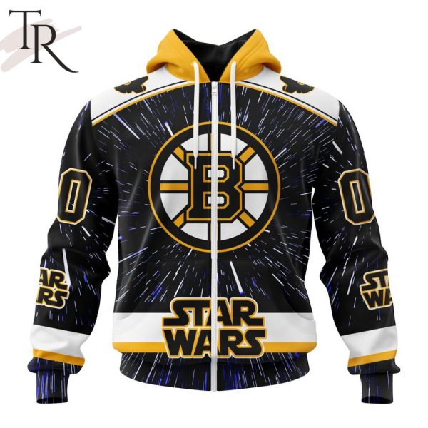 NHL Boston Bruins X Star Wars Meteor Shower Design Hoodie