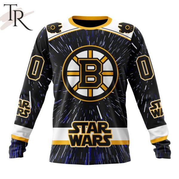 NHL Boston Bruins X Star Wars Meteor Shower Design Hoodie