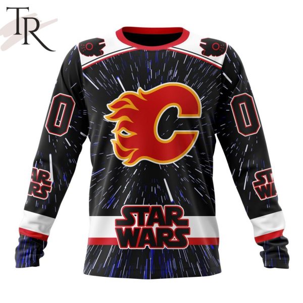 NHL Calgary Flames X Star Wars Meteor Shower Design Hoodie