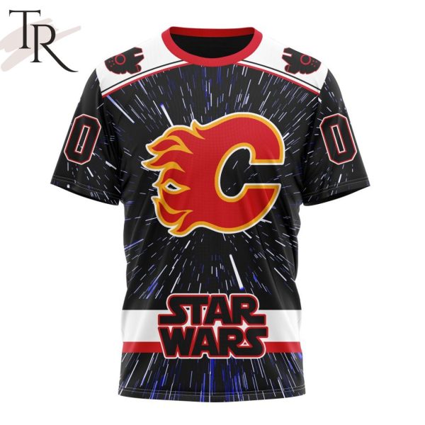 NHL Calgary Flames X Star Wars Meteor Shower Design Hoodie