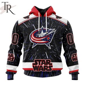 NHL Columbus Blue Jackets X Star Wars Meteor Shower Design Hoodie