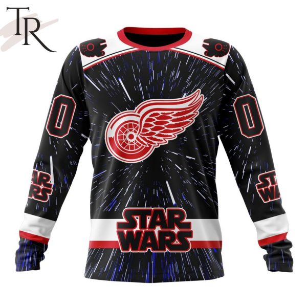 NHL Detroit Red Wings X Star Wars Meteor Shower Design Hoodie