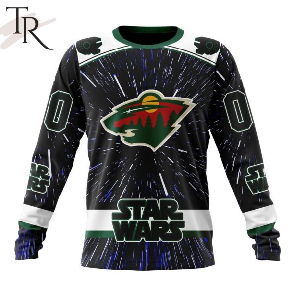 NHL Minnesota Wild X Star Wars Meteor Shower Design Hoodie