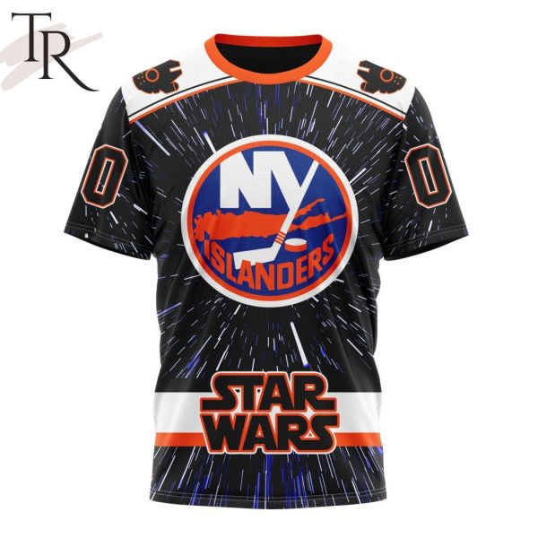 NHL New York Islanders X Star Wars Meteor Shower Design Hoodie