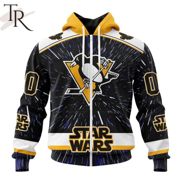 NHL Pittsburgh Penguins X Star Wars Meteor Shower Design Hoodie