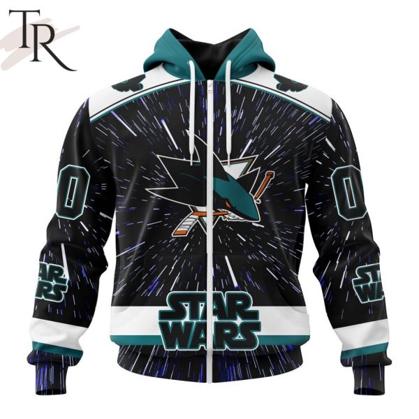 NHL San Jose Sharks X Star Wars Meteor Shower Design Hoodie