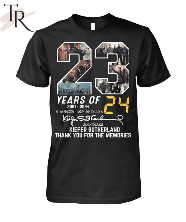 23 Years Of 2001 – 2024 Jack Bauer Kiefer Sutherland Thank You For The Memories T-Shirt